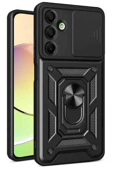 Newface Samsung Galaxy A26 Kılıf Pars Lens Yüzüklü Silikon - Siyah resmi