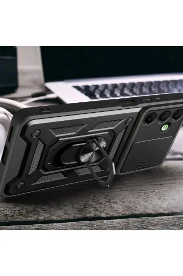 Newface Samsung Galaxy A56 Kılıf Pars Lens Yüzüklü Silikon - Yeşil resmi