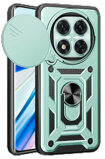 Newface Xiaomi Redmi Note 14 Pro 4G Kılıf Pars Lens Yüzüklü Silikon - Yeşil resmi