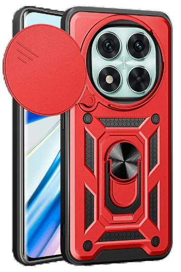 Newface Xiaomi Redmi Note 14 Pro 5G Kılıf Pars Lens Yüzüklü Silikon - Kırmızı resmi