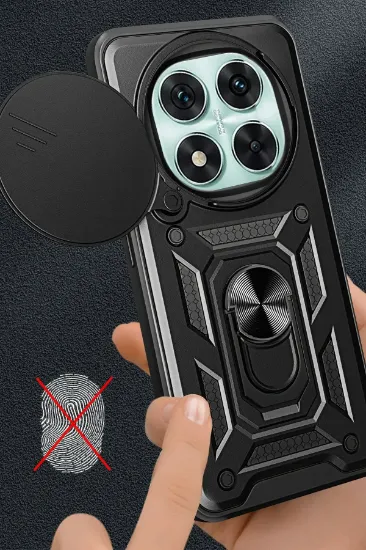 Newface Xiaomi Redmi Note 14 Pro 5G Kılıf Pars Lens Yüzüklü Silikon - Kırmızı resmi