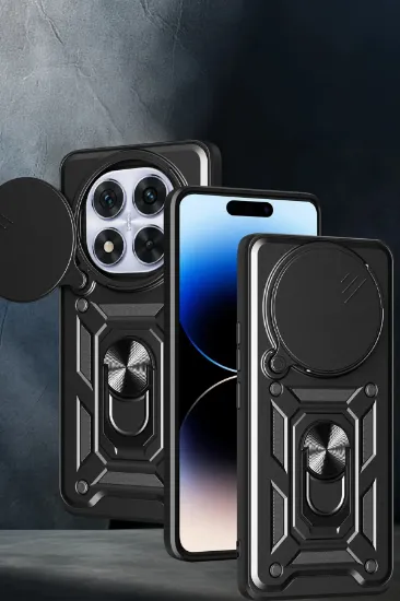 Newface Xiaomi Redmi Note 14 Pro Plus Kılıf Pars Lens Yüzüklü Silikon - Lacivert resmi