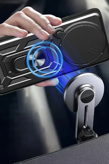 Newface Xiaomi Redmi Note 14 Pro Plus Kılıf Pars Lens Yüzüklü Silikon - Lacivert resmi