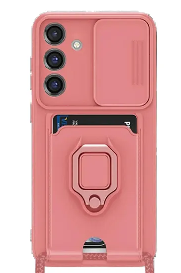 Newface Samsung Galaxy S25 Plus Kılıf Zuma Kartvizitli Yüzüklü Silikon - Pembe resmi