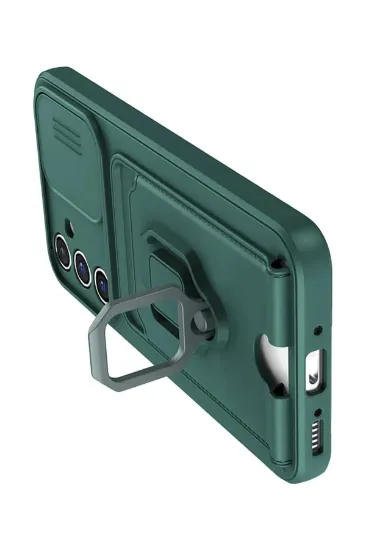 Newface Samsung Galaxy A26 Kılıf Zuma Kartvizitli Yüzüklü Silikon - Yeşil resmi