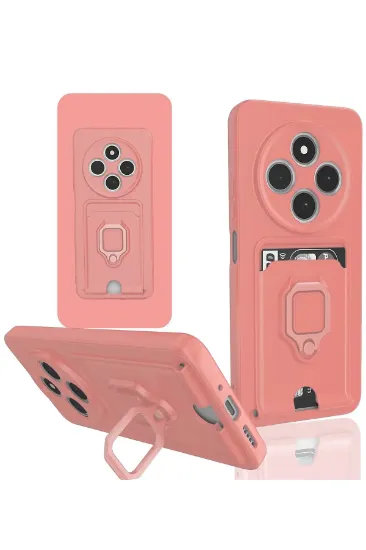Newface Xiaomi Redmi 14C Kılıf Zuma Kartvizitli Yüzüklü Silikon - Pembe resmi