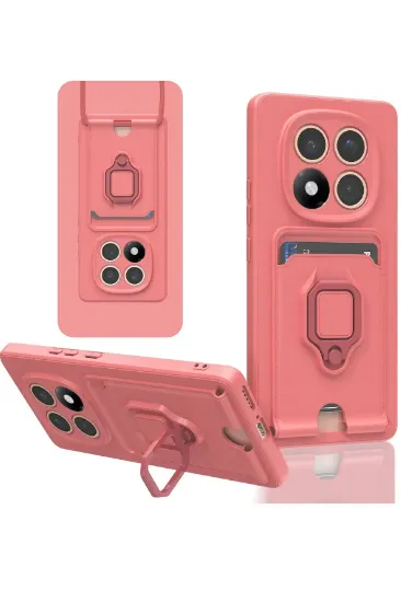 Newface Xiaomi Redmi Note 14 Pro Plus Kılıf Zuma Kartvizitli Yüzüklü Silikon - Pembe resmi