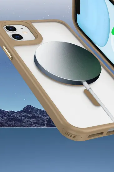 Newface iPhone 11 Kılıf Enka Magsafe Silikon Kılıf - Desert resmi