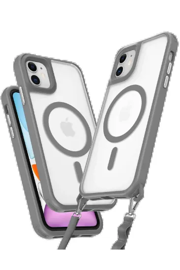 Newface iPhone 11 Kılıf Enka Magsafe Silikon Kılıf - Titan Gri resmi
