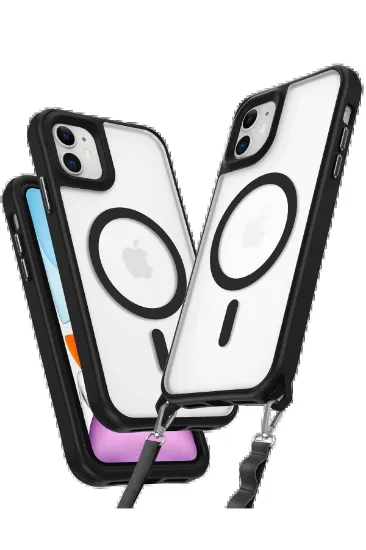 Newface iPhone 12 Kılıf Enka Magsafe Silikon Kılıf - Siyah resmi