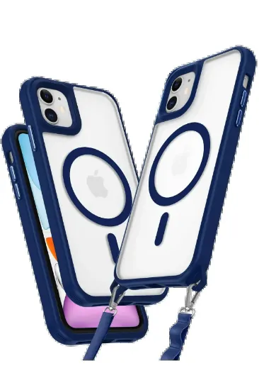 Newface iPhone 12 Kılıf Enka Magsafe Silikon Kılıf - Lacivert resmi