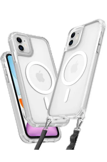 Newface iPhone 12 Kılıf Enka Magsafe Silikon Kılıf - Şeffaf resmi