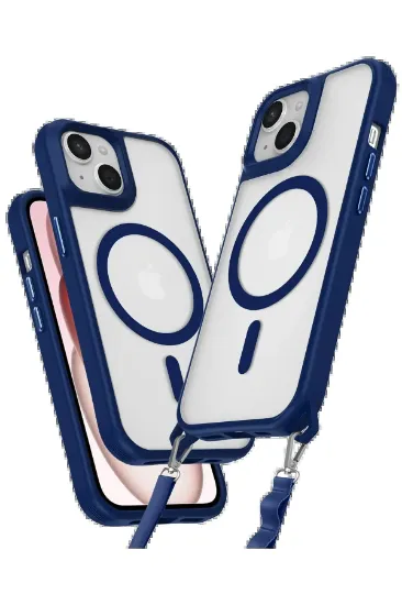 Newface iPhone 14 Kılıf Enka Magsafe Silikon Kılıf - Lacivert resmi