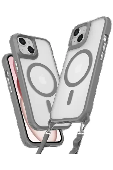 Newface iPhone 14 Kılıf Enka Magsafe Silikon Kılıf - Titan Gri resmi
