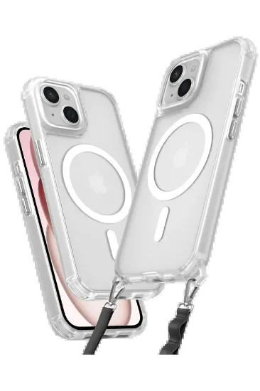 Newface iPhone 15 Kılıf Enka Magsafe Silikon Kılıf - Şeffaf resmi