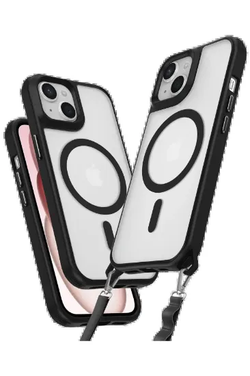 Newface iPhone 15 Plus Kılıf Enka Magsafe Silikon Kılıf - Siyah resmi