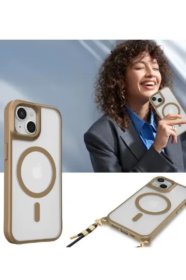 Newface iPhone 15 Plus Kılıf Enka Magsafe Silikon Kılıf - Şeffaf resmi
