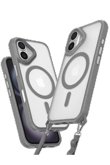 Newface iPhone 16 Kılıf Enka Magsafe Silikon Kılıf - Titan Gri resmi