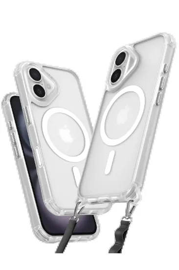 Newface iPhone 16 Kılıf Enka Magsafe Silikon Kılıf - Şeffaf resmi