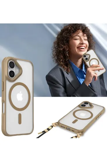 Newface iPhone 16 Plus Kılıf Enka Magsafe Silikon Kılıf - Desert resmi