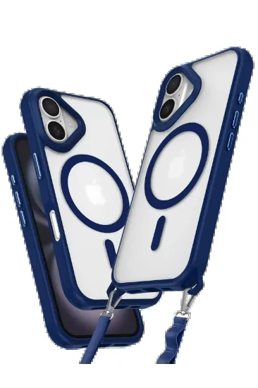 Newface iPhone 16 Plus Kılıf Enka Magsafe Silikon Kılıf - Lacivert resmi