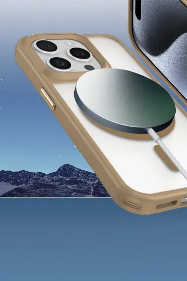 Newface iPhone 16 Pro Kılıf Enka Magsafe Silikon Kılıf - Desert resmi