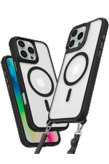 Newface iPhone 16 Pro Max Kılıf Enka Magsafe Silikon Kılıf - Siyah resmi