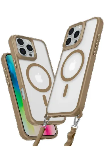 Newface iPhone 16 Pro Max Kılıf Enka Magsafe Silikon Kılıf - Desert resmi