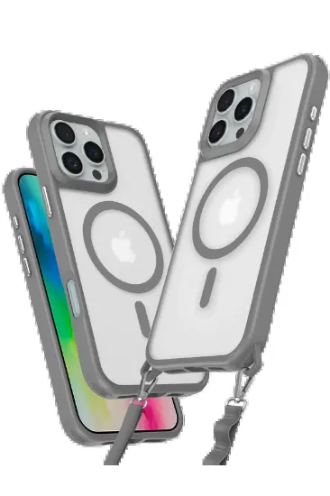 Newface iPhone 16 Pro Max Kılıf Enka Magsafe Silikon Kılıf - Titan Gri resmi