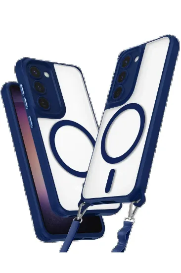Newface Samsung Galaxy S23 Kılıf Enka Magsafe Silikon Kılıf - Lacivert resmi