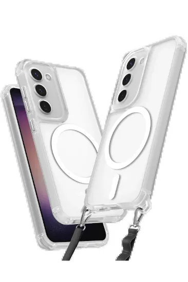 Newface Samsung Galaxy S23 Plus Kılıf Enka Magsafe Silikon Kılıf - Şeffaf resmi