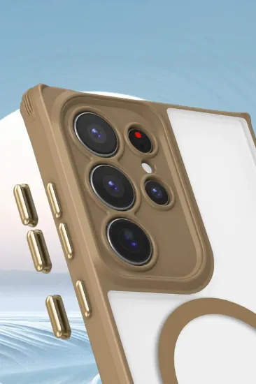 Newface Samsung Galaxy S23 Ultra Kılıf Enka Magsafe Silikon Kılıf - Lacivert resmi