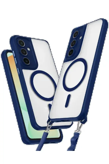 Newface Samsung Galaxy S24 FE Kılıf Enka Magsafe Silikon Kılıf - Lacivert resmi