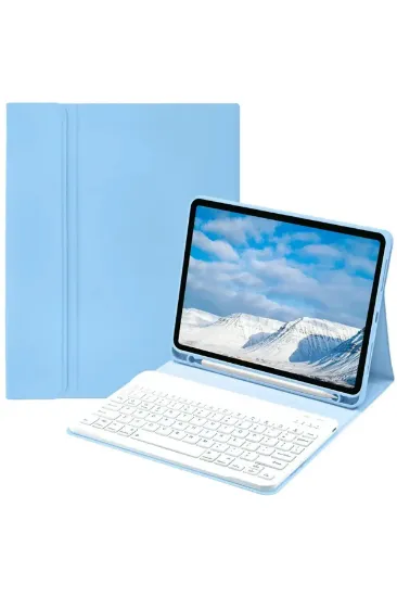 Newface iPad 2022 10.9 (10.nesil) Kılıf KC01 Smart Klavyeli Tablet Kılıfı - Açık Mavi resmi
