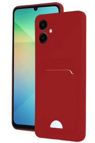 Newface Samsung Galaxy A06 Kılıf Kelvin Kartvizitli Silikon - Kırmızı resmi