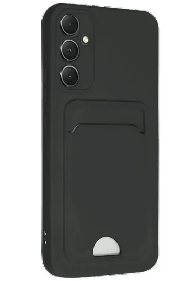 Newface Samsung Galaxy A16 5G Kılıf Kelvin Kartvizitli Silikon - Siyah resmi