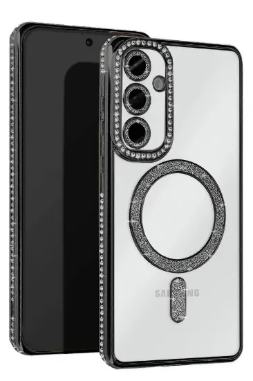 Newface Samsung Galaxy S25 Plus Kılıf Joke Simli Magneticsafe Kılıf - Siyah resmi