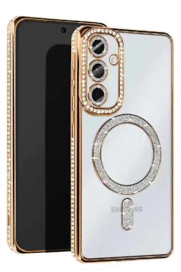 Newface Samsung Galaxy S25 Plus Kılıf Joke Simli Magneticsafe Kılıf - Gold resmi