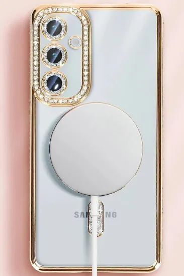 Newface Samsung Galaxy S25 Plus Kılıf Joke Simli Magneticsafe Kılıf - Gold resmi