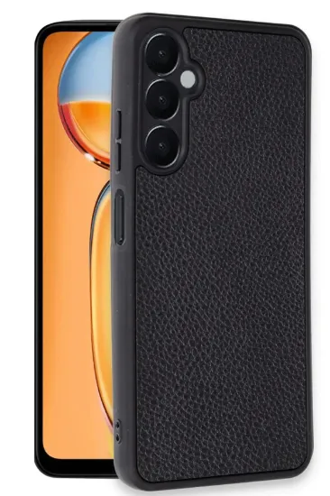 Newface Samsung Galaxy A36 Kılıf Aras Deri Kapak - Siyah resmi