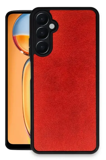 Newface Samsung Galaxy A56 Kılıf Aras Deri Kapak - Kırmızı resmi