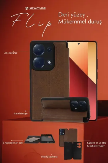 Newface Samsung Galaxy A56 Kılıf Flip Cover - Siyah resmi
