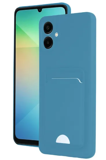 Newface Samsung Galaxy A06 Kılıf Kelvin Kartvizitli Silikon - Mavi resmi