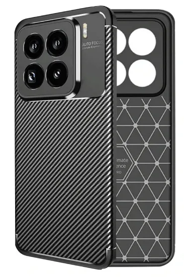 Newface Xiaomi Mi 15 Pro Kılıf Auto Focus Karbon Kapak - Siyah resmi