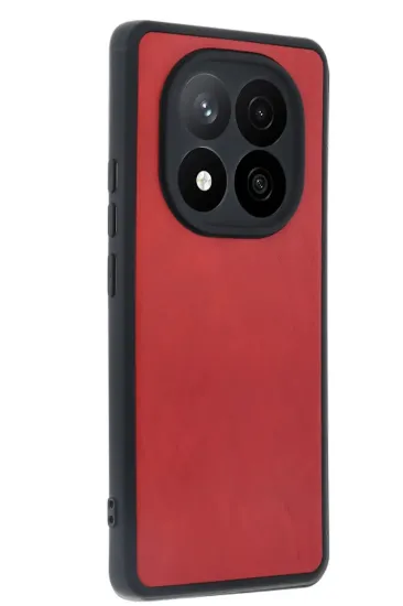 Newface Xiaomi Redmi Note 14 Pro 5G Kılıf Aras Deri Kapak - Kırmızı resmi