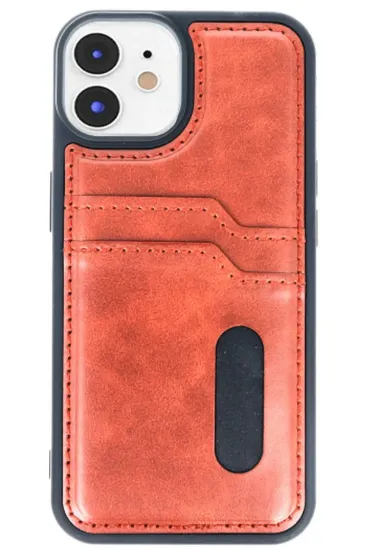 Newface iPhone 11 Kılıf Sara Kartvizitli Deri Kılıf - Taba resmi