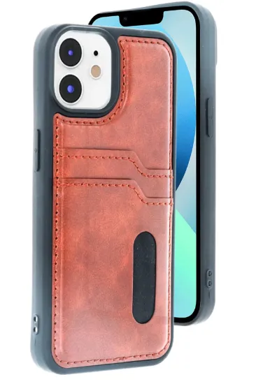 Newface iPhone 11 Kılıf Sara Kartvizitli Deri Kılıf - Taba resmi