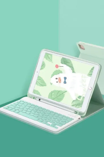 Newface iPad Pro 11 (2022) Kılıf KC01 Smart Klavyeli Tablet Kılıfı - Açık Yeşil resmi