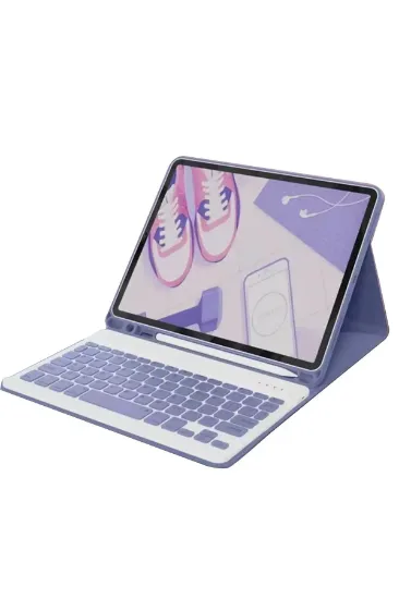 Newface iPad Pro 11 (2022) Kılıf KC01 Smart Klavyeli Tablet Kılıfı - Derin Mor resmi