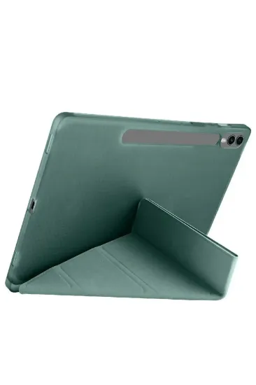 Newface Samsung Galaxy X510 Tab S9 FE 11 Kılıf Kalemlikli Mars Tablet Kılıfı - Koyu Yeşil resmi